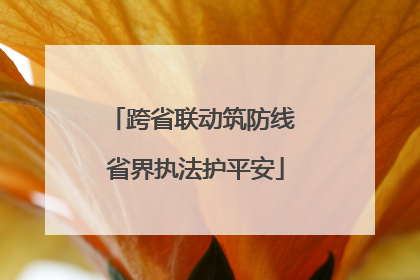 跨省联动筑防线 省界执法护平安